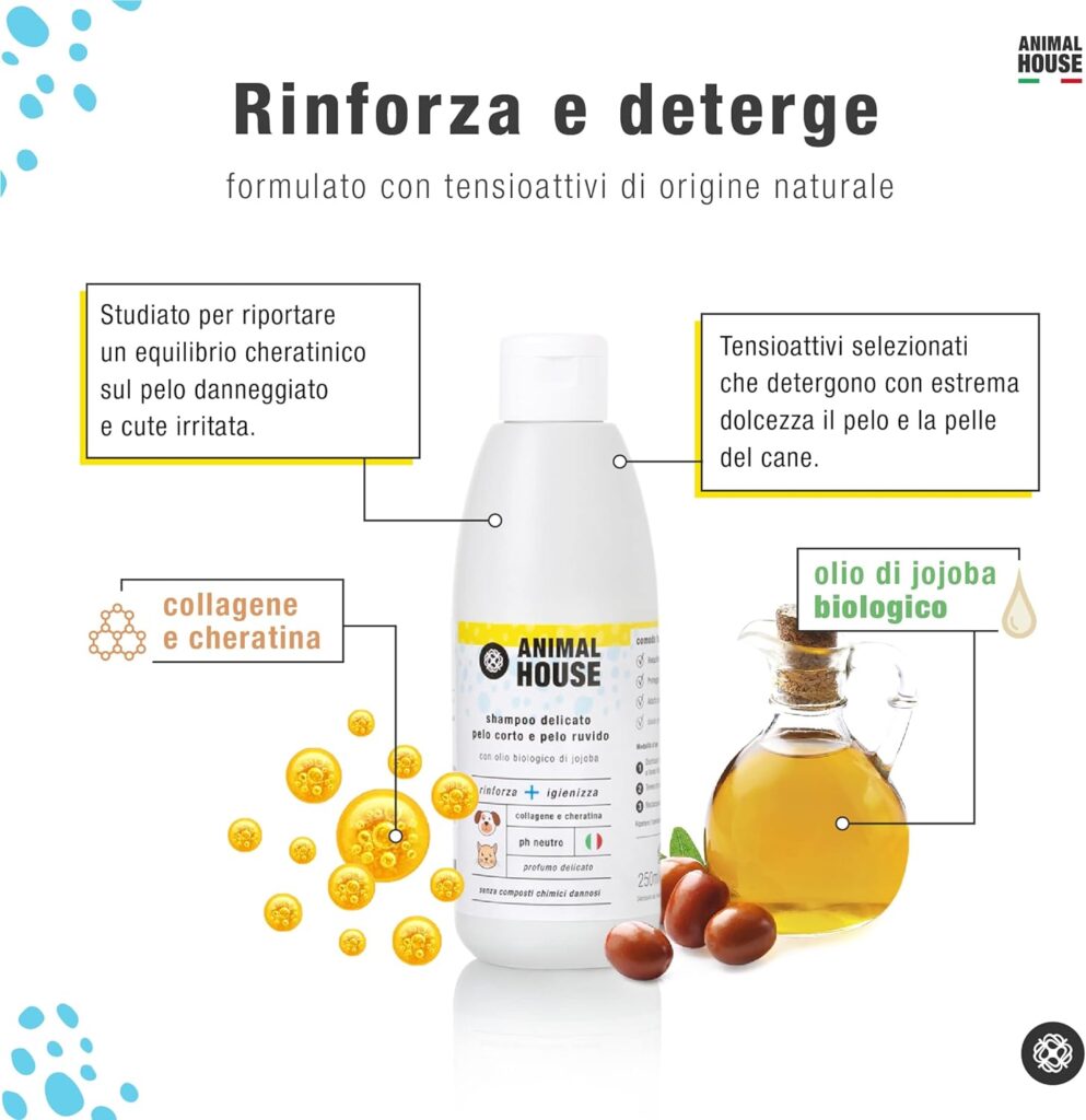 Animal House - Shampoo Liquido Sciogli Nodi per pelo Lungo - Naturale - Ipoallegenico - Profumato - Cruelty Free -Nutriente - Dona Brillantezza - Districante (Sciogli Nodi, 1)