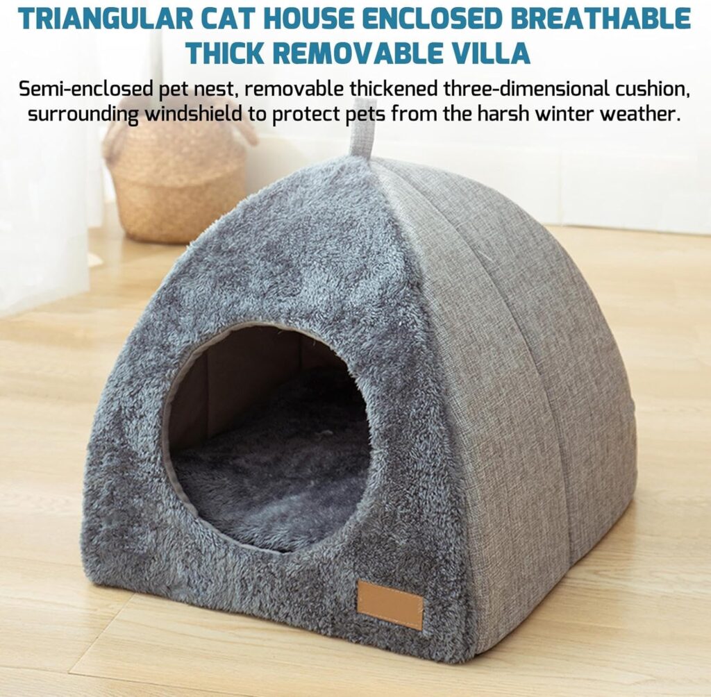 Cuccia Da Interni Per Gatti Letto Pieghevole 2 In 1 Tenda Per Gatti Rimovibile Cuccia Gatto Grotte E Case Comodi Lettiere Per Gatti E Altri Animali Domestici