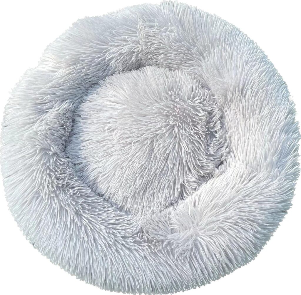 Cuccia per Gatti Cuccia Gatto Letto per Cani Rotondo Ciambella Morbido Peluche Tondo per Animali Domestici Gatto Morbido Lettino (Grigio chiaro)