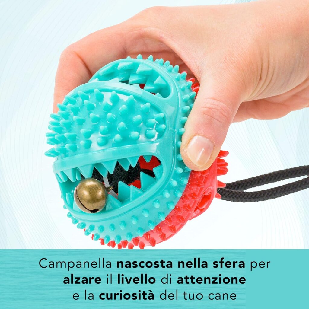 HAPPYDOG - Gioco interattivo cane per tutte le taglie - Giochi attivazione mentale cane divertente e stimolante - Materiale resistente ai morsi - Palla masticabile e fune elastica