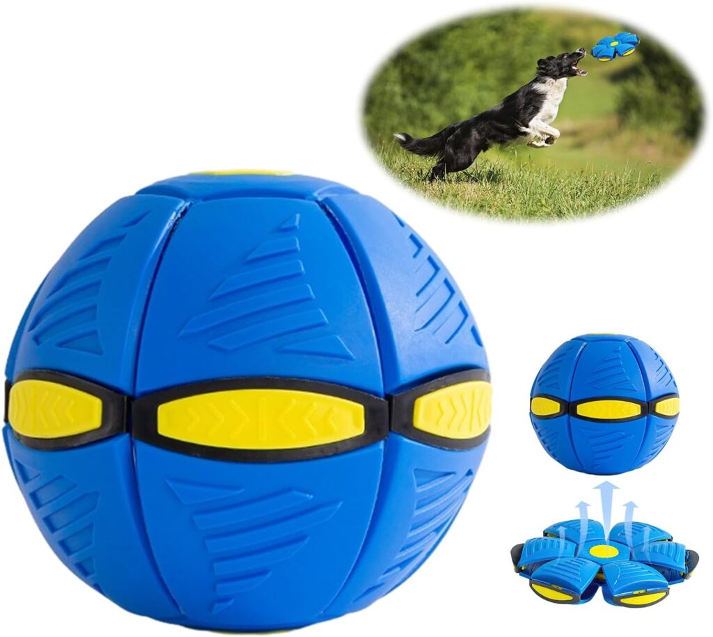 LoQuick luci lampeggianti piattino palla giocattolo per cani, palla volante per cani, palla volante per cani, palla frisbee per animali domestici, giocattolo interattivo per animali domestici, 3 luci
