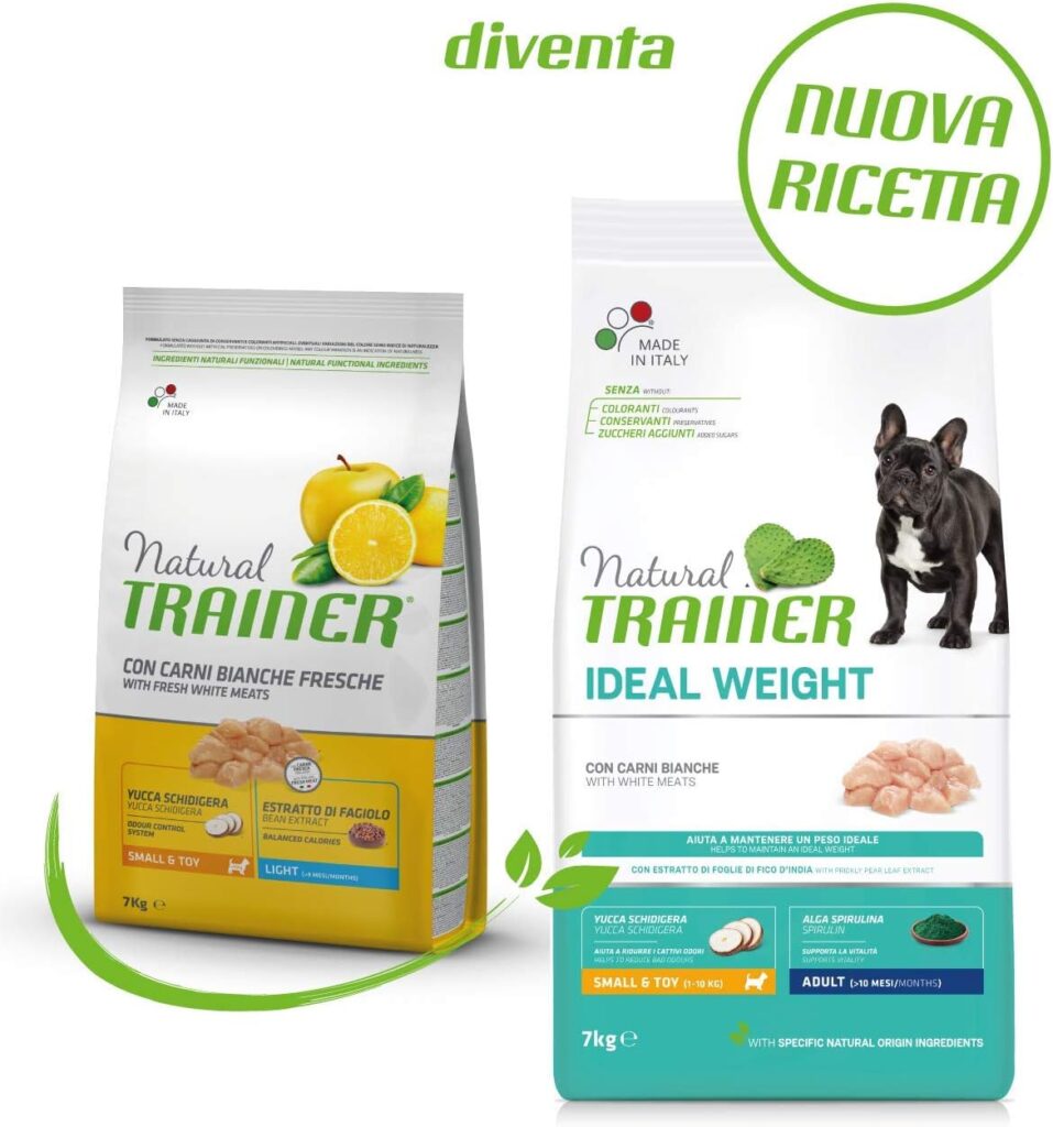 Natural Trainer Ideal Weight Small  Toy Cibo per Cani Adulti Light in fat con Tacchino - 7kg