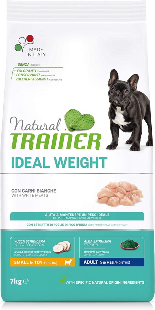 Natural Trainer Ideal Weight Small  Toy Cibo per Cani Adulti Light in fat con Tacchino - 7kg