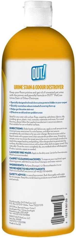 OUT!, detergente elimina odori, per urina di Animali, 1 litro