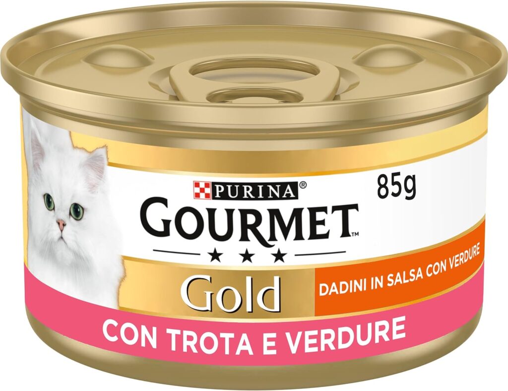 Purina Gourmet Gold Dadini in Salsa Cibo Umido per Gatti con Manzo, 24 Lattine da 85g