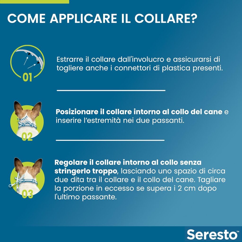 Seresto Collare antiparassitario, Elimina pulci, zecche, pidocchi e protegge dal rischio di trasmissione della leishmaniosi, Per cani fino a 8 kg e fino a 8 mesi