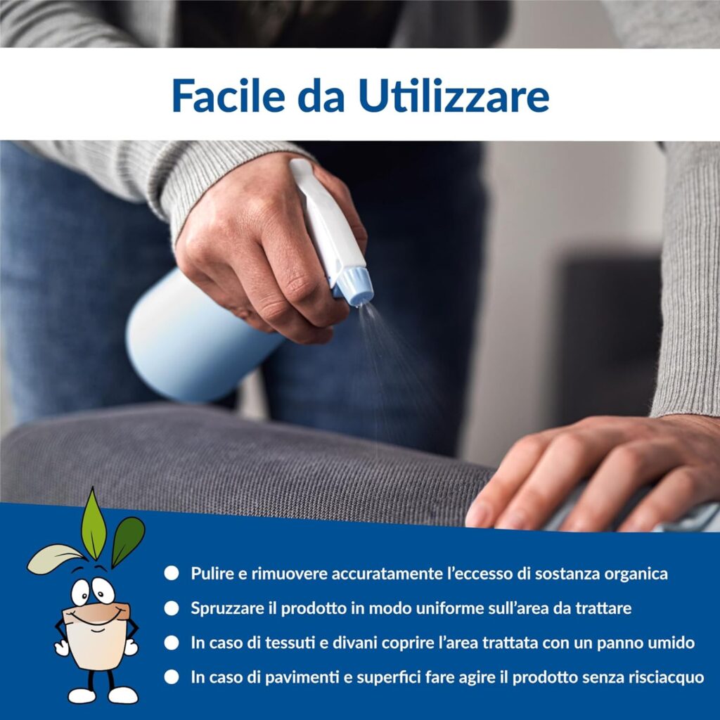 STOPPEE Elimina Odori e Scioglie Urina Feci di Cani e Gatti - Igienizzante Spray Pulizia Lettiera, Divani, Sedile Auto - Antiodore Enzimatico al Profumo di Mela Verde 500 ML + Ricarica 500 ML