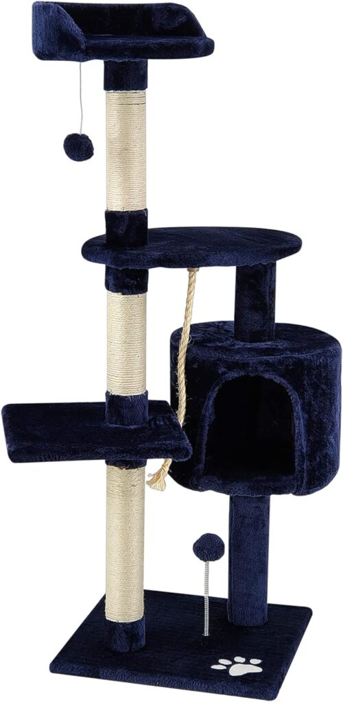 TIRAGRAFFI PER GATTO ALTO 112 CM PARCO GIOCO GIOCHI GRAFFIATOIO SISAL CUCCIA ALBERO GATTI TIRA GRAFFI PALESTRA - Beige