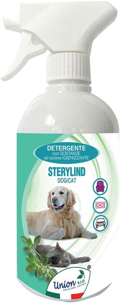 Union Bio® Sterylind 500ML | Spray Detergente Igienizzante Ideale Per Superfici Abitate Da Animali Domestici, Neutralizza i Cattivi Odori Senza Coprirli, 100% NATURALE Senza Risciacquo | Made in ITALY