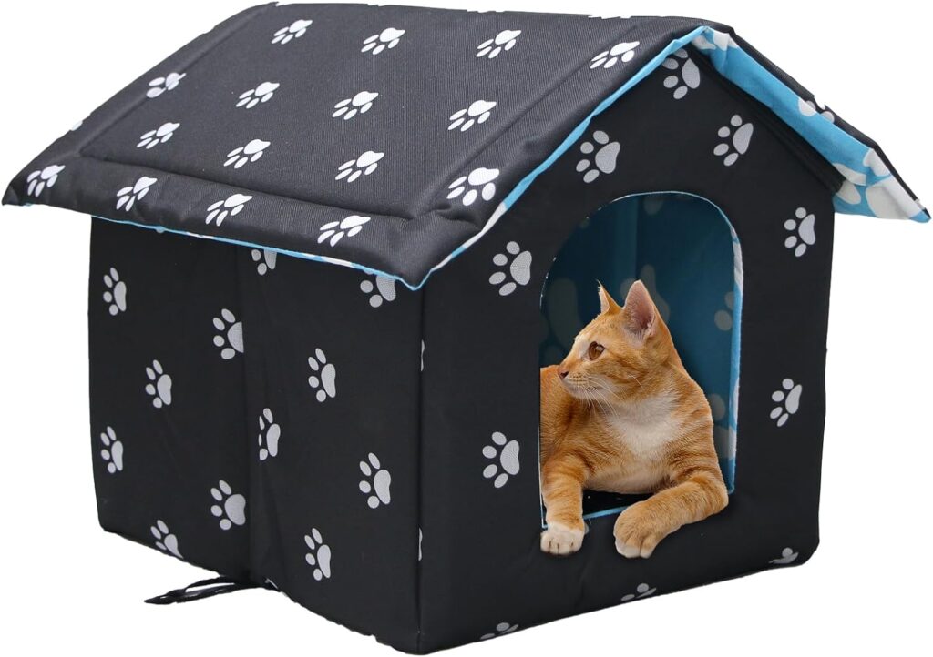 Vinnypet Casetta per Gatti per Esterni Rifugio Gatti Randagi Cuccia per Gatto da Esterno Tenda Impermeabile per Gatti Con Cuscino Rimovibile per Animali Domestici Randagi