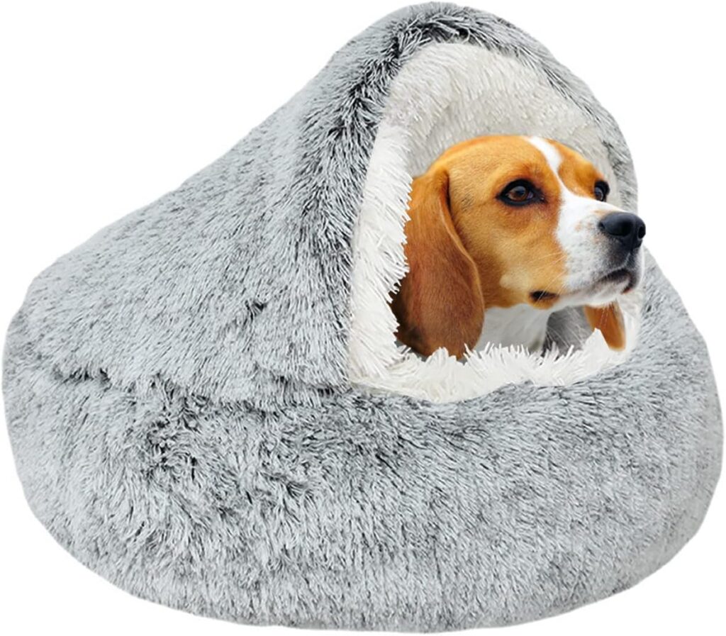 YAGE Letto calmante per cani in peluche soffice sotto i 10 kg, lavabile, anti-ansia, letto per cani di piccola e media, per gatti al chiuso e caldo, letto a ciambella per cani Brevetto n. 6242416 (65