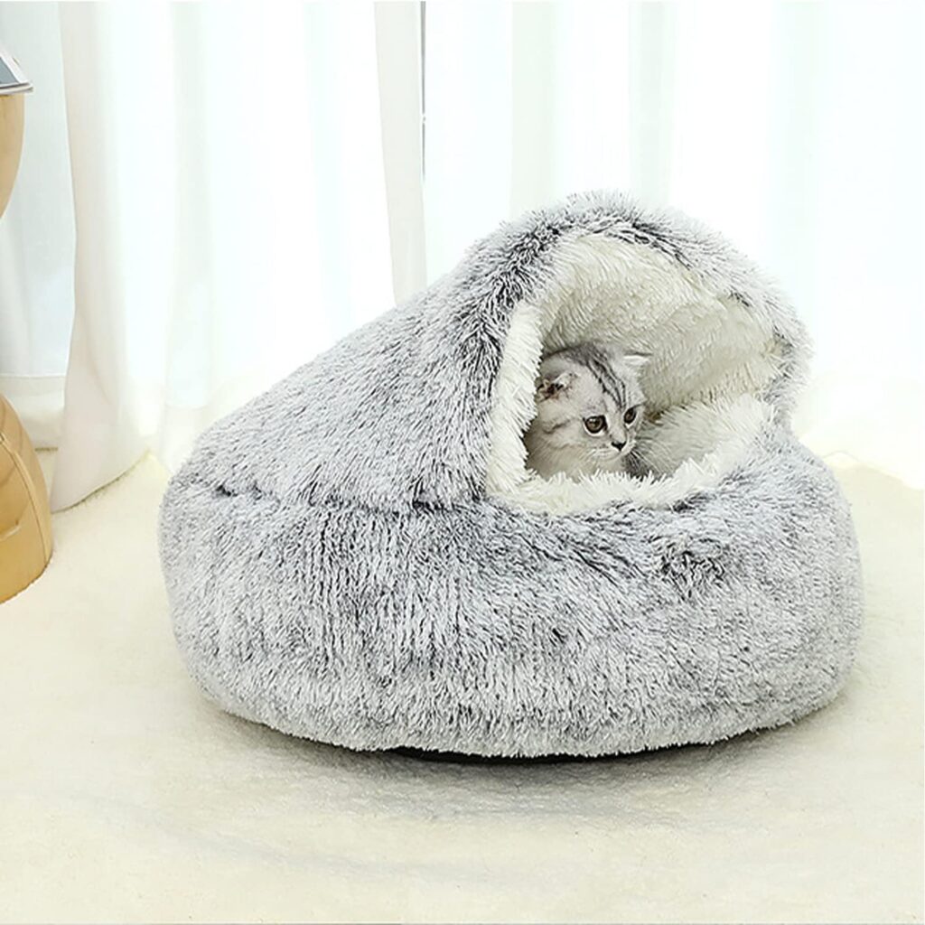 YAGE Letto calmante per cani in peluche soffice sotto i 10 kg, lavabile, anti-ansia, letto per cani di piccola e media, per gatti al chiuso e caldo, letto a ciambella per cani Brevetto n. 6242416 (65