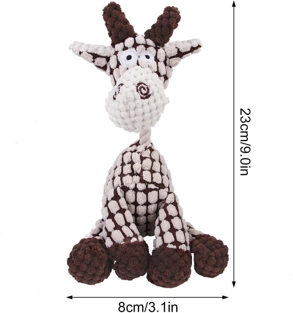 Zimoer Giochi per Cani Squeak Interattivi, Giocattoli da Masticare, Giochi con Squeak Imbottitura Peluche per Cani Interattivo Giochi, Coccolone Morbido, per Cani di Piccola e Media Taglia (Marrone)